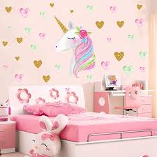 8 for girls kids bedroom nursery wall decor. Unicorn Wall Decals Unicorn Wall Sticker Decor With Heart Flower Birthday Christmas Gifts For Boys Girls Kids Bedroom Decor Nursery Room Home Decor Walmart Canada