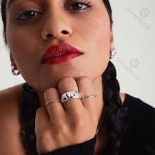 Gemnel Modern Party Unisex 925 Sterling Silver 18k Gold Vermeil Pyra Chunky  Ring