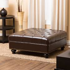 Choose from contactless same day delivery, drive up and more. Abbyson Living Oreana Leather Ottoman Coffee Table In Dark Brown Walmart Com Walmart Com