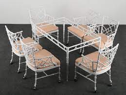 Phyllis Morris Faux Bamboo Patio Set Kessler Industries Etsy Morris Furniture Pool Furniture Faux Bamboo