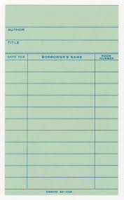 Green Library Book Borrow Card Baby Books Diy Library Card Book Club Parties