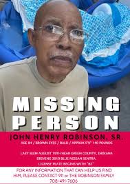 Have you seen John Henry Robinson, Sr.? Please Share!