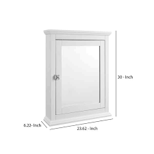 Fresca fmc8019 60 inches wide bathroom medicine cabinet with mirrors. Wooden Medicine Cabinet With Mirrored Door Storage White Overstock 29194658