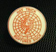 Hat Trick Ruptured Duck Lapel Pin Vintage Archery Target Bow Arrow Badge Pin Lapel Pins Bow Arrows Archery Target