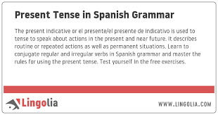 Gettings started with the practice of your spanish verb conjugations is easy. Present Tense In Spanish Grammar