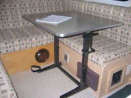 Moving The Table Camper Table Teardrop Camper Trailer Trailer Decor