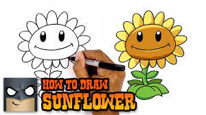How To Draw Sunflower Plants Vs Zombies Art Tutorial Zombie Drawings Plants Vs Zombies Cute Zombie