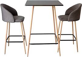 Contemporary and practical, this 3 piece pub table set has everything you need for your small dining or entertainment area. Inspirer Studio Bar Table Set Modern Pub Table Dining Set Kitchen Counter Height Dining Table Set 3 Pcs Set Table Matte Black With 2 Bar Stools Amazon Ca Home
