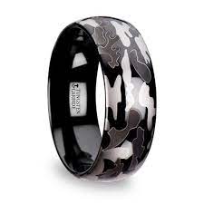 Black Gray Camo Pattern Men S Wedding Ring In Tungsten Camo Wedding Rings Black Ceramic Ring Tungsten Wedding Bands