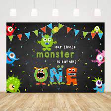 Buy Our Little Monster Is Turning One Theme 1st Birthday Party Backdrop Boy Girl Baby Shower Photography Background 7x5ft Welcome Little Monster Backdrop Boys Cake Table Banner Kids Photo Booth Props Online