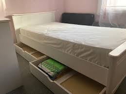 Lit simple lit évolutif lit mezzanine, superposé lit gigogne lit lit bébé tiroir de lit literie. Youzd Lit Matelas Sommier D Occasion Lit Simple Blanc Avec Tiroir De Rangement