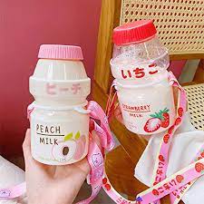 Buy Slsnatfound Plastic Water Bottle Tour Drinking Bottle Yakult Shape Cute Kawaii Milk Carton Shaker Bottle For Kids Girl Adult Glass 480ml Avocado Online In Italy B08xk65gjc