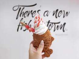 Adorable Fish Shaped Cone With A Wide Mouth Playfully Serves Delicious Ice Cream Japanese Sweet Soft Serve Ice Cream How To Make Cake
