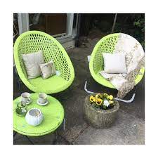 By durogreen (3) aria lime recycled plastic modern adirondack chair. Lime Faux Rattan Garden Lounger Bistro Set Curiosity Interiors