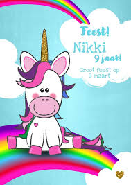 Uitnodiging Vrolijke Kaart Met Unicorn Wolken Kaartje2go Eenhoorn Uitnodigingen Uitnodiging Kaarten