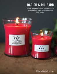 They Re Here 7 New Fragrances From Woodwick Including Radish And Rhubarb A Fresh Bouquet Of Citrus Crisp Greens And Rip Woodwick Rhubarb Wood Wick Candles