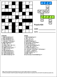 Then you probably can't resist the mystery of a good puzzle. Math Cross Puzzle Puzzle 24 Education World