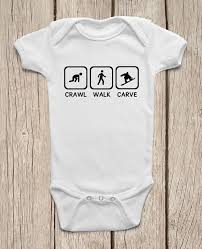 Crawl Walk Carve Snowboarding Onesies Brand Bodysuits Baby