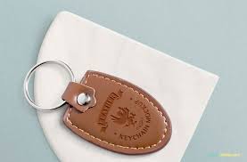 Download Free Leather Keychain Mockup With Changeable Marble Base Zippypixels
