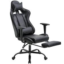 But if your desk is placed on a platform or an uneven floor, an office chair. Office Chair Pc Gaming Chair Ergonomic Desk Chair Executive Pu Leather Computer Chair Lumbar Support With Footrest Modern Task Rolling Swivel Racing Chair For Women Men Black Walmart Com Walmart Com