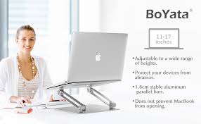 Demontierbar mit belüftung, tragbarer notebook ständer kompatibel mit laptop (10 inch~15.9 inch) macbook pro/air, hp, dell, lenovo, samsung, acer, huawei matebook. Laptop Stand Boyata Adjustable Laptop Riser With Slide Proof Silicone And Protective Hooks Boyata Official Website Best Selling Laptop Stand On Amazon
