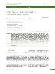 Your options include more than the commonly used nasturtiums and violets. Pdf Edible Flowers Antioxidant Activity And Impact On Cell Viability