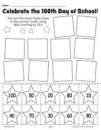 Free Days Of School Printables Tip Junkie 100th Day Math Printableeet 10seets Jaimie Bleck