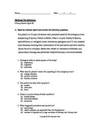 Medical Terminology Quiz 3 Urinary System Grades 9 12 College At Teacherspayteachers Http Www Teachers Medical Terminology Medical Coding Medical Terms