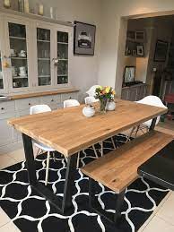 This Article S Gallery Consists Of Different Sort Of Farmhouse Dining Table Concepts From Officia Dining Table With Bench Dining Room Table Dining Room Design