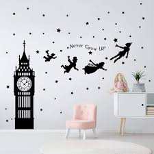 Peter pan is a timeless walt disney animated classic. Buy Decalmile Peter Pan Characters Wall Decals Big Ben Clock Never Grow Up Quotes Stars Wall Stickers Baby Nursery Room Kids Bedroom Wall Decor Online In Poland B07m6kjcl6