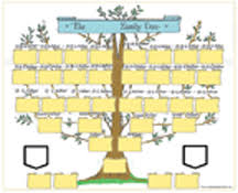 5 Generation Print And Stick Family Tree Chart Blank