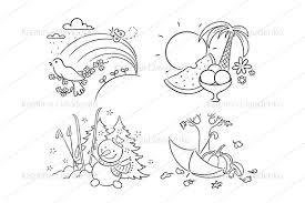 Different seasons four seasons winter cliparts art drawing images what season is it book character day cat clipart elementary spanish perfect for teaching seasons in the early primary grades, or for creating seasonal items. The Four Seasons In Cartoon Pictures By Optimistic Kids Art Thehungryjpeg Com
