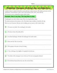 Grammar Worksheets Free Printable Resources For The Classroom Or Home In 2020 Relative Clauses Adjectives Grammar Adjectives