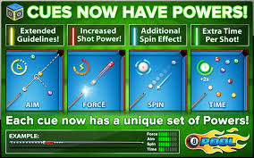 Pool is a classification of cue sports played on a table with six pockets along the rails, into which balls are deposited. Cues With Powers In 8 Ball Pool A Big New Update