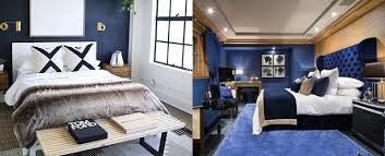 The fan is by hunter the headboard is by addison monogram in gerrie blue thread. Top 50 Best Navy Blue Bedroom Design Ideas Calming Wall Colors