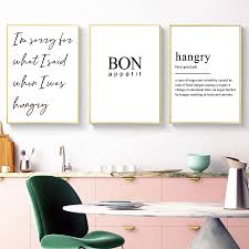 Room ideas for every room in your home. Kitchen Dining Room Wall Art Prints Decorative Pictures Nordic Black And White Posters Hangry Quotes Wall Art Canvas Paintings Nordic Wall Canvas Home And Decoration