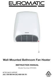 This often leaves the bathroom a little colder than the other rooms, which, in a way, is not too bad considering that you spend very little time in the. Euromatic Bt2000 Instruction Manual Pdf Download Manualslib