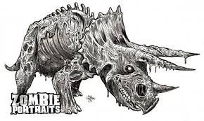 Zombie Dinosaurs Week The Undead Triceratops Zombie Drawings Zombie Art Zombie Illustration