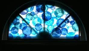 Fake Stained Glass Using Tissue Paper Circle And Clear Contact Paper You Could Do Neutral Colors Faux Stained Glass Making Stained Glass Window Stained
