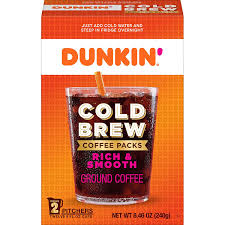 Recreate dunkin' donuts coffee coolatta by adding vanilla, hazelnut, chocolate, and your iced coffee will come out lighter in color than the real thing—the real recipe may include caramel not to worry. Dunkin Donuts Cold Brew Ground Coffee Pack Packaging May Vary Cold Brew 50 76 Ounce Amazon Com Grocery Gourmet Food
