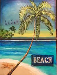 Aloha Painting Aloha Beaches Palm Trees Baby Boys Wall Art