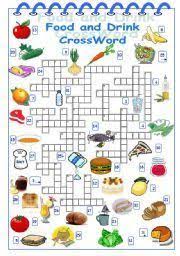 Food And Drinks Vocabulary English Worksheets Food Drink Worksheets English Food Crossword Drinks Logo
