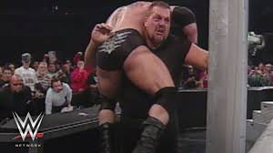 Wwe Network Big Show Chokeslams Brock Lesnar Through The Announce Table Smackdown Oct 31 2002 Big Show Brock Lesnar Wwe