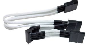 Black And White Sleeved Cables Nzxt Cb 43sata W Singled Sleeved 4 Pin Molex To 3 Sata Premium Connector Cable White By Nzxt 9 9 Electronic Accessories Electronic Cables Personal Computer