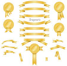 Vector Golden Banners And Award Ribbons Award Ribbons Gold Banner Gold