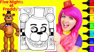 Cute five nights at freddys coloring page free printable. Coloring Freddy Fazbear Five Nights At Freddy S Coloring Page Prismacolor Markers Kimmi The Clown Youtube