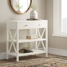 Owings Console Table With 2 Shelves And Drawers Off White Threshold White Console Table Small Entryway Table Small Console Tables