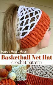 Basketball Net Hat Crochet Pattern Crochet Hat Pattern Crochet Beanie Pattern Crochet Hats