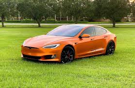 Orange Tesla Wrap