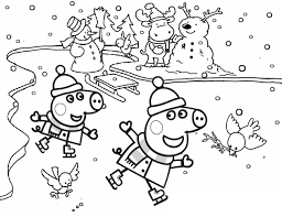 Mom puts a big cake on the table. Peppa Pig Coloring Pages Her Family And Friends Print Online